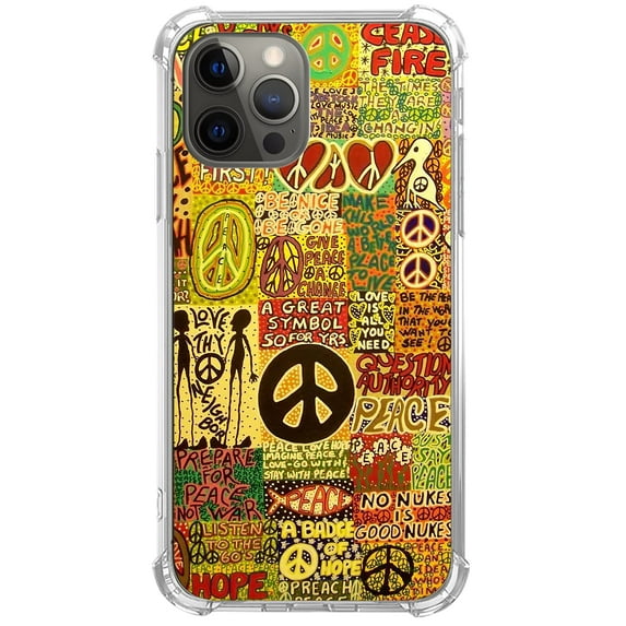 Orange Collage Case Compatible with iPhone 11 Pro Max,Unique Art Design TPU Shock-proof Full Cover