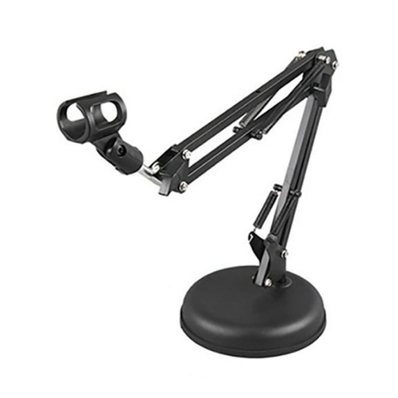 Desk Mic Stand Adjustable Desktop Microphone Stand Tabletop Table Top Short Stand with Gear Fixing Boom Arm