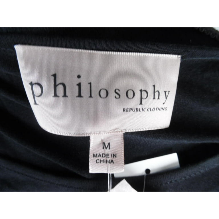 Philosophy Republic Clothing Cut and Sew Knits Modal Bling T-Shirt - Black  - M 