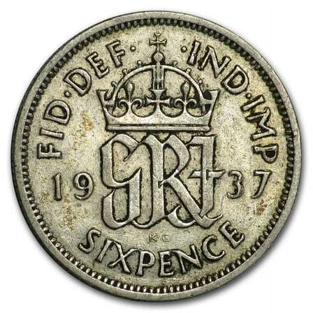 1937-1946 Great Britain Silver 6 Pence George VI Avg Circ