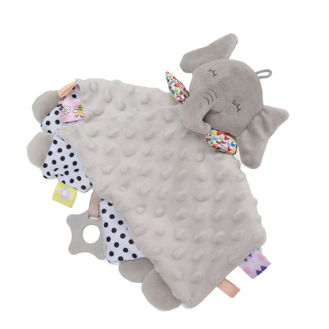 Manta de seguridad para bebés, manta de seguridad para bebés, manta brillante para mordedor para la dentición del bebé, muñecas para la dentición del bebé, artesanía excepcional