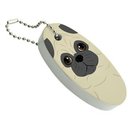 - Cute Pug Face Pet Dog Floating Foam Keychain Fishing Boat Buoy Key Float
