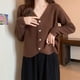 thumbnail image 2 of Chaqueta estilo Chanel otoño e invierno ropa de mujer versión coreana cuello simple botonadura simple cárdigan de punto transpirable suéter de manga larga, 2 of 4