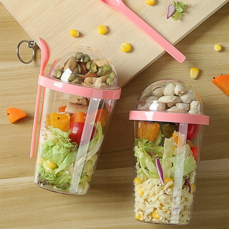 Oatmeal container portable cereal cup, Yogurt containers with lids with  spoon