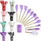thumbnail image 3 of Fasiaou Kitchen Utensils Set of 12, Silicone Cooking Utensils with Non-Slip Wooden Handle and Organizer Bucket, 450°F Heat Resistant Cookware Utensils Set (Assorted Colors-Upgraded), 3 of 7