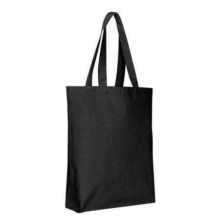 Canvas Tote Bags Bulk - Blank Canvas Bags w/ Bottom Gusset | TG200 - Set of 12, Black - www.bagsaleusa.com