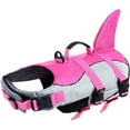 thumbnail image 2 of Dog Life Jacket Ripstop Pet Floatation Vest Saver Swimsuit Preserver for Water Safety at The Pool, Beach, Boating (M, Shark Pink), 2 of 6