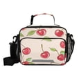 thumbnail image 7 of Pink Cherrys Lunch Bag Cooler Bag Cooling Tote Portable Shoulder Strap Interior Pockets for Picnic Travel, 7 of 7