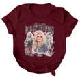 thumbnail image 2 of Women's Dolly Shirts Vintage Country Music Dolly Printed Tee, Unisex Crewneck Short Sleeve Loose Fit Retro Graphic Casual T‑Shirt Tops for Women M, 2 of 5