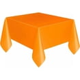 thumbnail image 1 of 54" x 72" Rectangle Disposable Plastic Table Covers Wipe Clean Party Table Cloth Covers (Orange), 1 of 6