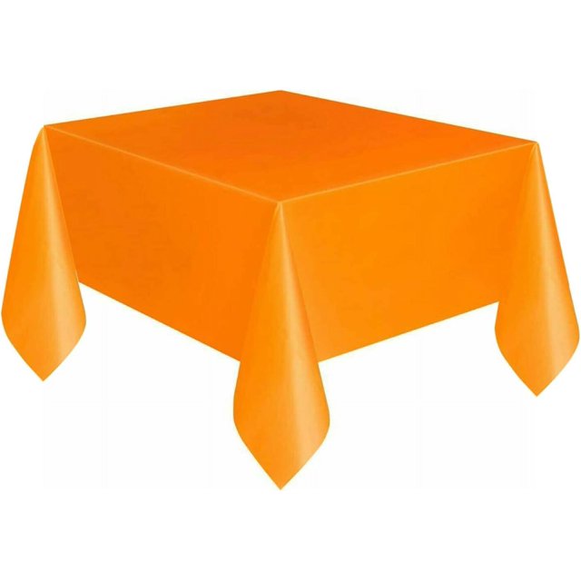 54" x 72" Rectangle Disposable Plastic Table Covers Wipe Clean Party Table Cloth Covers (Orange)