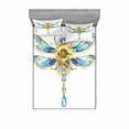 thumbnail image 2 of Dragonfly Bedding Set with Sheet & Covers, Close-Up View of Mechanical Dragonfly with Multifaceted Eyes Gears Body Print, Printed Bedroom Decor 2 Shams, 4 Sizes, Yellow Blue, by Ambesonne, 2 of 3