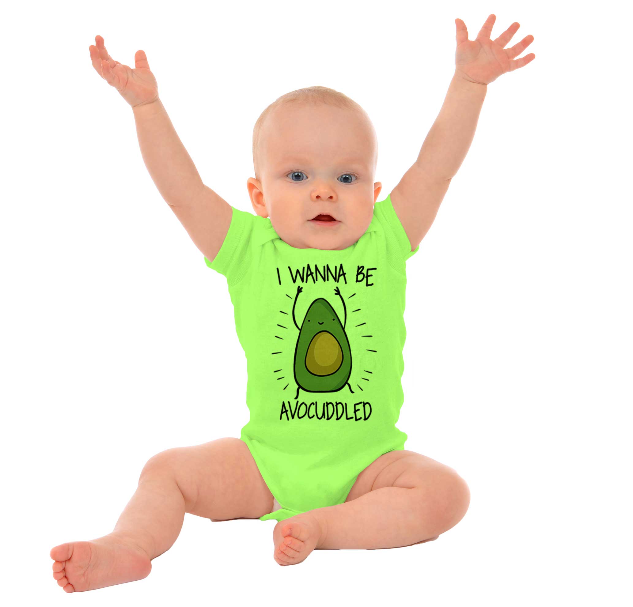 Avocado I No Fat Baby Boys Girls Jumpsuit Short-Sleeve Romper Bodysuit