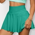 thumbnail image 5 of Xyxonk Tennis Skirts for Women Flowy Golf Short Skirt with Pockets Athletic Skorts Sexy Skirt Summer Pleated High Waisted Skorts Dark Green XL, 5 of 5