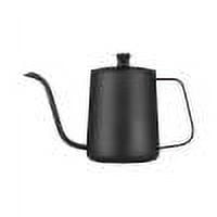 Gnmfd Stainless Steel Gooseneck Coffee Pot 600ml Hand Brew Kettle Long Spout with Lid Thermometer Hole for Precise Pour Over Brewing Home Café Outdoor Coffee Use
