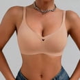 thumbnail image 2 of Yutgune Bras For Women Jelly Wireless Bra V Neck Heart Detail Support Lift Comfortable Everyday Bralette, 2 of 8