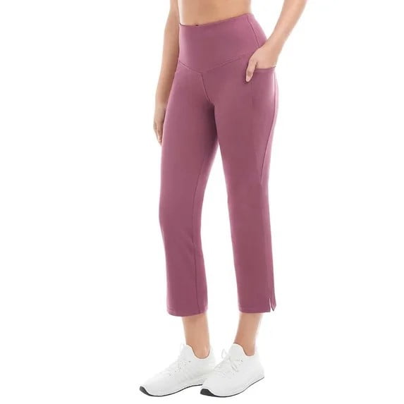 Jockey Ladies' Cropped Slit Flare Activewear Yoga Pants, Nocturne Small