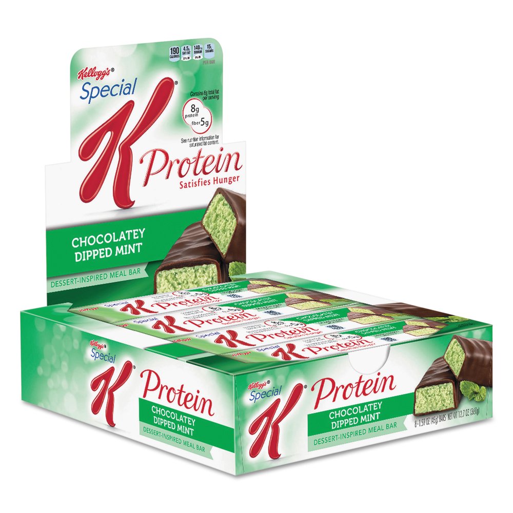 Kellogg's Special K Protein Meal Bars, Chocolatey Mint, 1.59 oz Bar, 8
