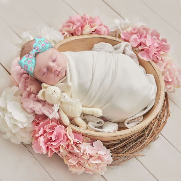 Yiaed Colorful Sweet Donuts Print Newborn Baby Hat Infant Baby Beanie Top Knot Stretchy Hats