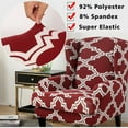 thumbnail image 3 of TOPCHANCES Wing Chair Slipcover Wingback Armchair Chair Slipcovers Sofa Covers 2-Piece Spandex Fabric Wing Back Wingback Armchair Chair Slipcovers,Red, 3 of 12