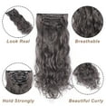 thumbnail image 2 of My-Lady 17-24Inch 8Pcs/set 18Clips in Long Wavy Synthetic Hair Extension Fiber Thick Double Weft Hair Hairpieces for Women Full Head Highlights Brown Black, 2 of 8