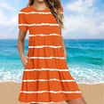 thumbnail image 2 of Hyknon Robes pour Femmes Mode Été Décontracté Manches Courtes Robe T-Shirt à Étages Mini Robes avec Poches Décontracté Doux Fluide Ample Robes, 2 of 5