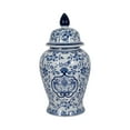thumbnail image 6 of Ceramic Flower Vase for Living Room Decor - Ginger Jar Vase with Traditional Floral Design - Table Accent for Room, Bedroom, Office, or House Display and Home Decor - 18", Blue and White, 6 of 16