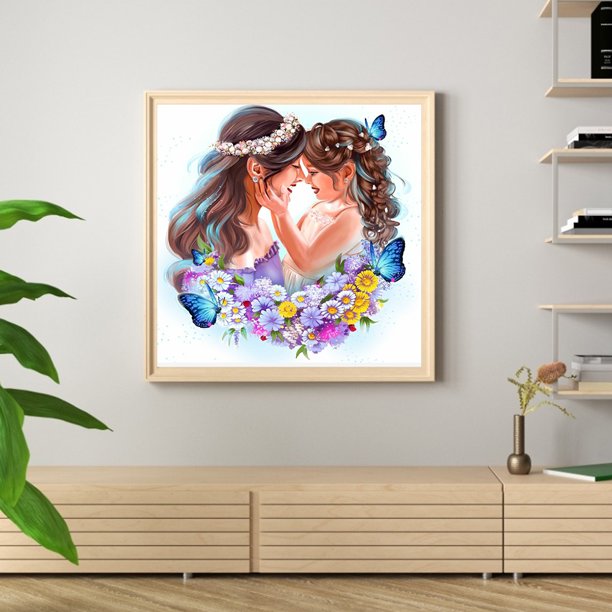 Cuadros Decorativos 5D bricolaje taladro redondo completo diamante pintura día de la madre Kit decoración del hogar arte artesanal Wdftyju embutido en tela