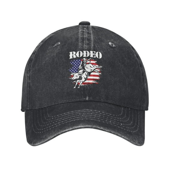 Us Rodeo Unisex Adult Washed Denim Cotton Sport Outdoor Baseball Cap Adjustable Cowboy Baseball Hat