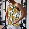 thumbnail image 5 of Daiia Yellow Tulips Printed Men's Quick Dry Fit Muscle Tank Top Slim-Fit Tank Workout Tank Top Lightweight Sports Tank Top-3X-Large, 5 of 7