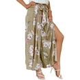 thumbnail image 6 of Boho Floral Wide Leg Pants for Women Summer Casual High Waisted Flowy Split Front Beach Palazzo Pants with Pockets, 6 of 6