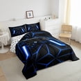 thumbnail image 4 of Gaming Bed Comforter Set Video Game Gamer Console Comforter Set Black and Blue Gaming Comforter, Microfiber Gamer Gamepad Controller Bedding Sets with 2 Pillowcases - Queen Size, 4 of 5