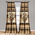 thumbnail image 4 of Ambesonne Autumnal Curtains 2 Panel Set, Earthy Fall Leaves Flowers, Pair of - 28" x 95", Camel Beige Caramel, 4 of 4