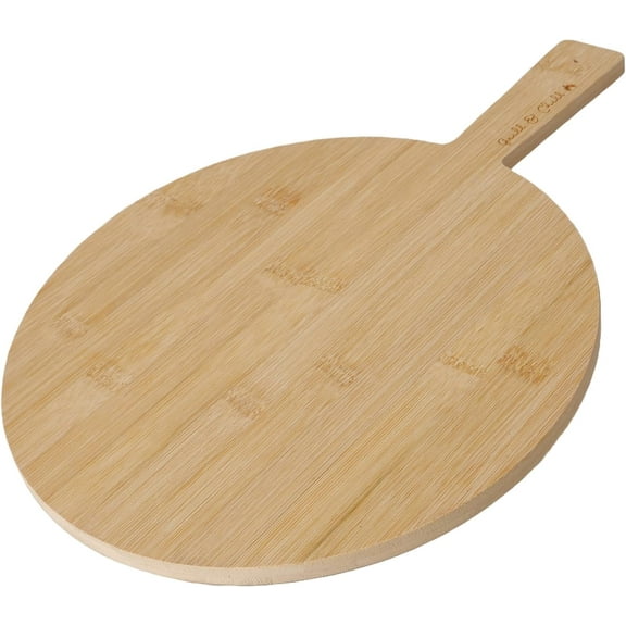 Bamboo Paddle Shaped Cutting Board With Handle, 14.5 x 10.25 Inches