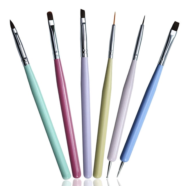 Herramientas de diseño de uñas con pincel para gel de extensión de polietileno y pincel para esmalte de uñas, para manicura casera y de salón.