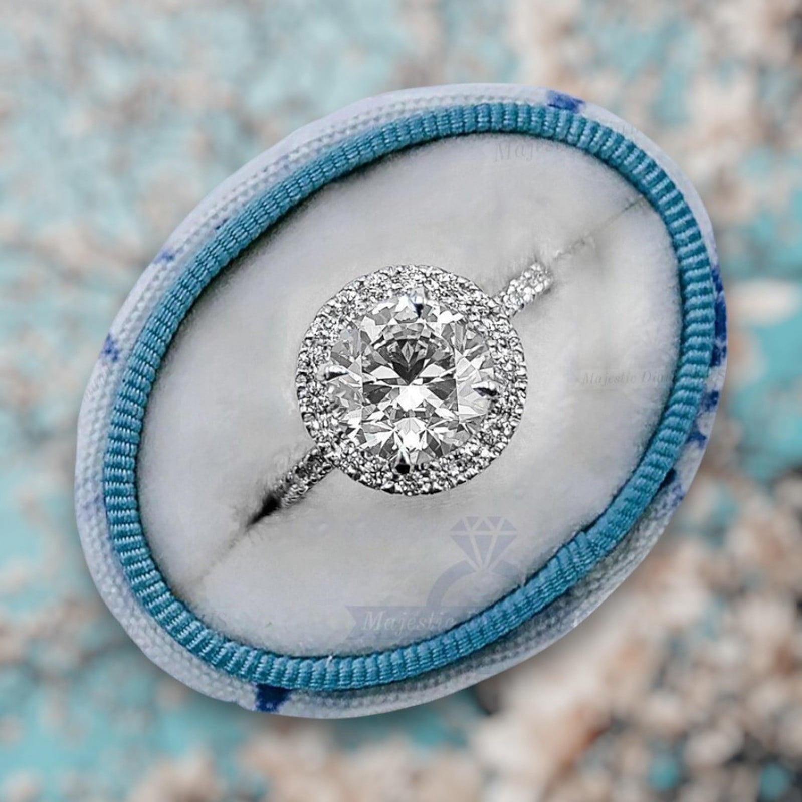 Lab Created Round Cut Diamond Ring Platinum 950 IGI Certified 2.50 Ct E F VVS