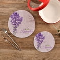 thumbnail image 2 of SKYSONIC Vintage Lavender Pot Holders Trivets, 2 Pcs Heat Resistant Trivets,Summer Flower Cotton Thread Weave Mats for Hot Pads Pans Pot Bowl Teapot for Kitchen Decor, 2 of 7