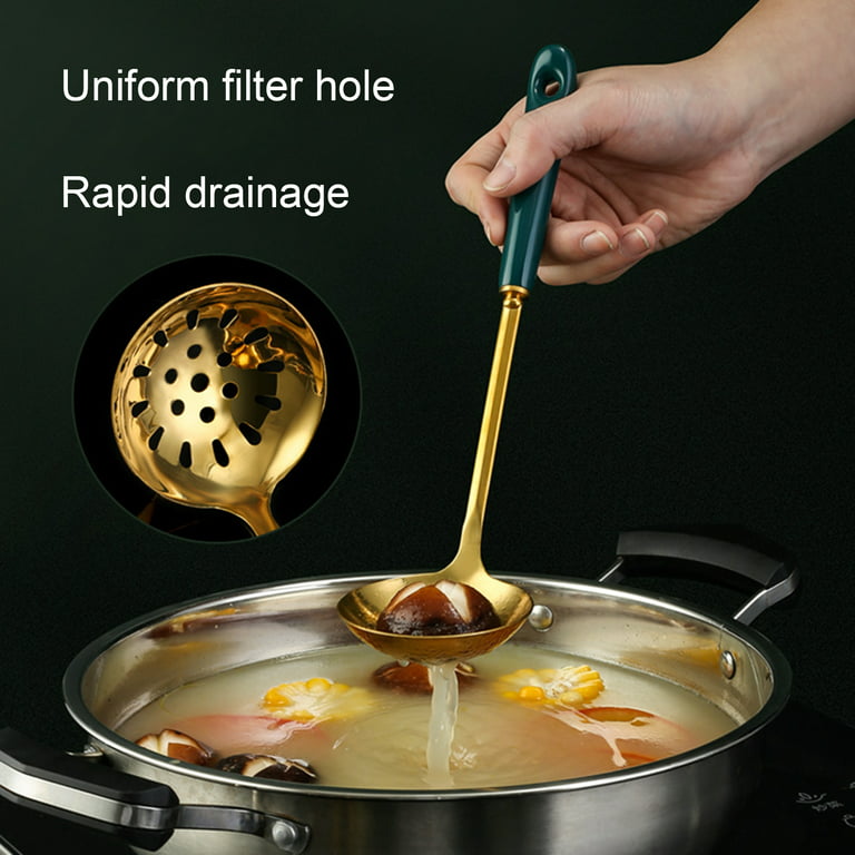 Stainless Steel Hot Pot Spoon - Multifunctional Soup Ladle,  High-temperature Resistance, Lightweight, Household Kitchen Utensil