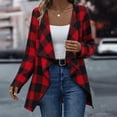 thumbnail image 5 of Mutghys Jacket for Women Plaid Long Sleeve Cardigans Home Daily Warm Comfy Fall Winter Trendy Outerwear S-2XL, 5 of 8