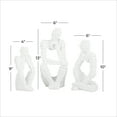 thumbnail image 3 of DecMode 6"W, 13"H Polystone Contemporary Sculptures, White, 3-Piece, 3 of 8