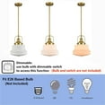thumbnail image 5 of Modern Schoolhouse Pendant Light Fixtures Brass Hanging Light Milky Glass, 5 of 7