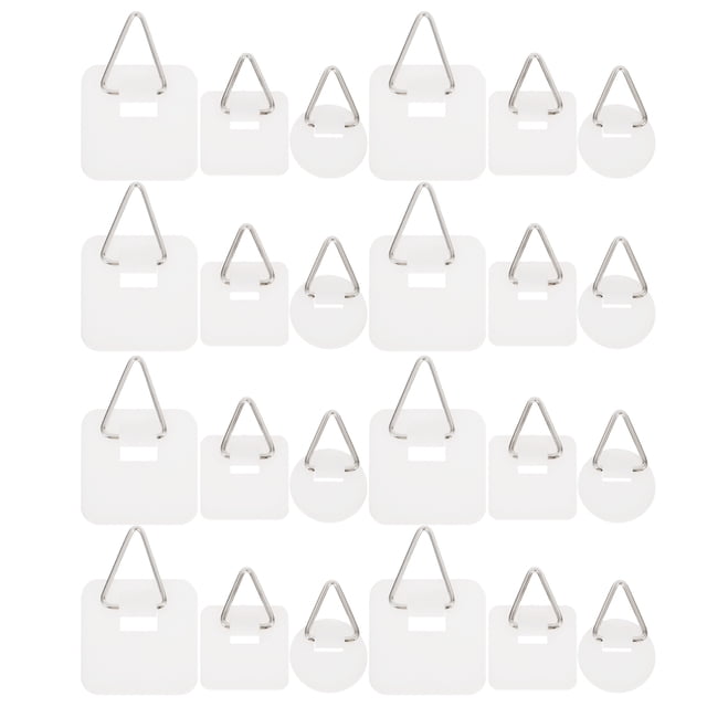 OULII 45Pcs Plastic Round Picture Hooks for Hanging Photo Frames Easy Installation White 1.3x0.9x0.2in