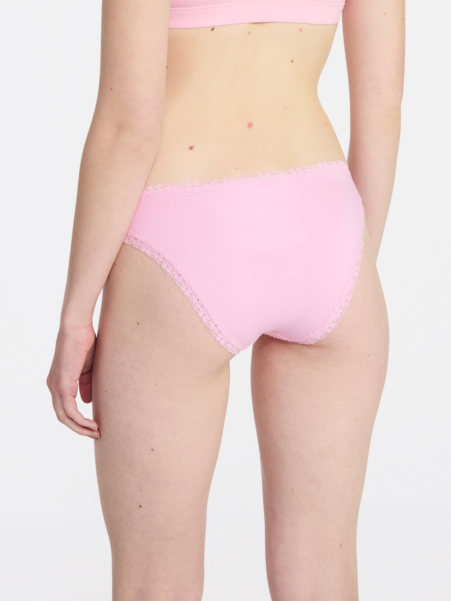 No Boundaries Cotton Lace Hi Cut Bikini Women's and Women's Plus, Sizes XS-XXXL