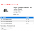 thumbnail image 2 of Starter - Compatible with 1986 - 1993 Cadillac Eldorado 1987 1988 1989 1990 1991 1992, 2 of 2