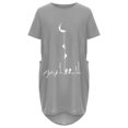 thumbnail image 4 of Robes d'Été pour Femmes Manches Courtes Décontractées T-Shirts Robe Imprimée Col Rond Confortable Longueur Genou avec Poches, 4 of 5