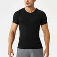 thumbnail image 4 of USNSM Compression Shirt Men Short Sleeve Cool Dry Workout Gym T-Shirt Breathable Athletic Sports Undershirts Running Tops Black L, 4 of 6