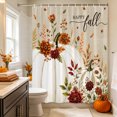 thumbnail image 6 of White Pumpkins Fall Shower Curtains for Bathroom, Thanksgiving Floral Botanical Rustic Waterproof Fabric Shower Curtain, Decorative Bathroom Curtain for Bathtub, 72"x84", No Hooks Included, 6 of 9