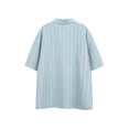 thumbnail image 6 of Ceisia Men's Short Sleeve Solid Color Casual Relaxed Fit V-Neck Polo Shirt Fashion Collared Top Gifts for Father Blue M, 6 of 7
