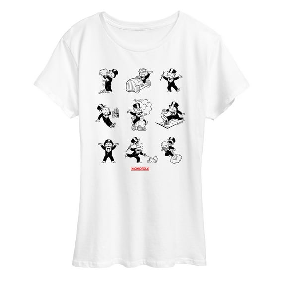 Monopoly - Mr Monopoly Poses Grid - Women's Short Sleeve Graphic T-Shirt