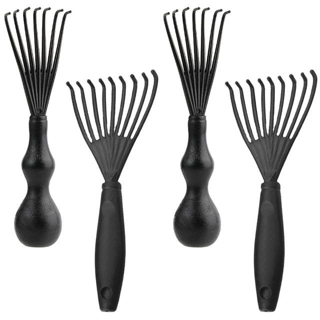 BESTYASH 4Ud Herramienta Portable Para Limpiar Peines Y Cepillos En Color Negro